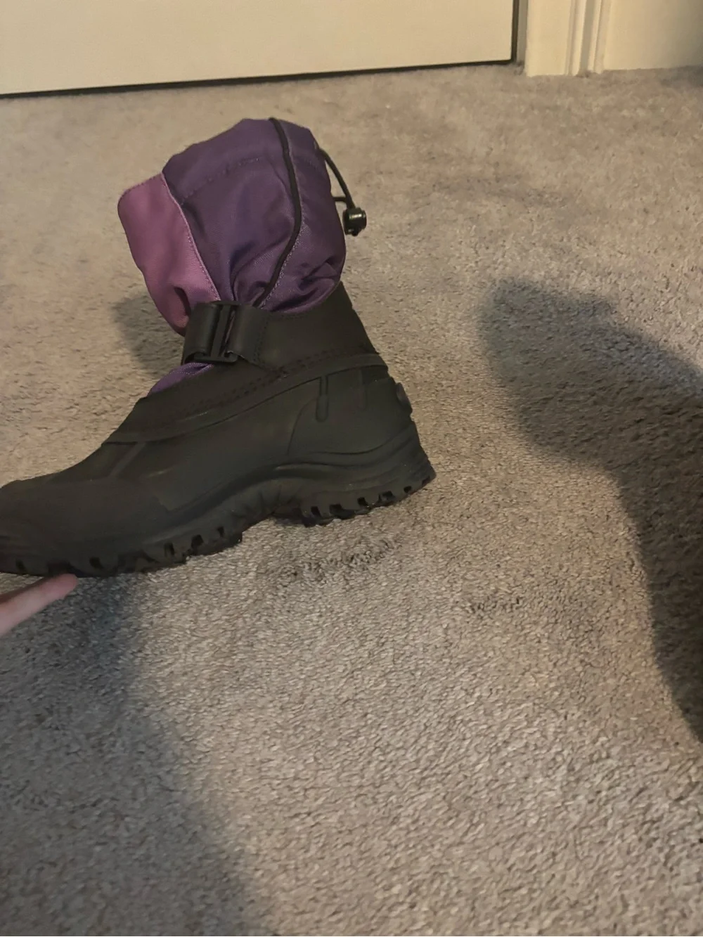 Girls Purple Winter Snow Boot with Black Sole